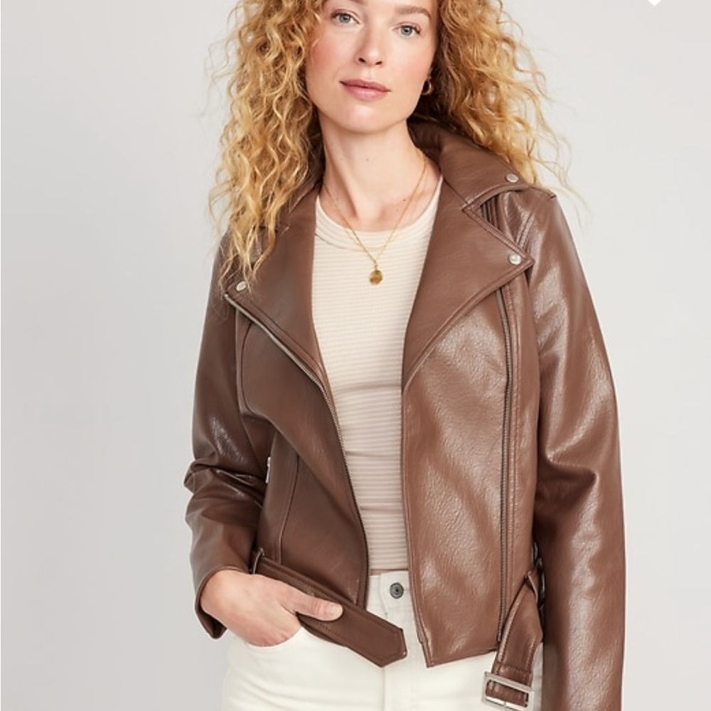 Faux leather women’s  bomber jacket